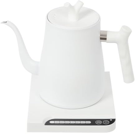 Bollitore in acciaio inox a collo di cigno con regolazione della temperatura, da 45° a 100°, funzione di memorizzazione della temperatura, 1 litro, base a 360°, bollitore elettrico da 1000 W per