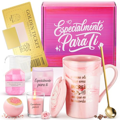 Regalos Originales para Mujer, Regalo Mujer, Madre, San Valentin, Regalos Navidad, Cumpleaños Originales, Regalo Dia de la Madre, Set de tazas tipo mug de 340 ml