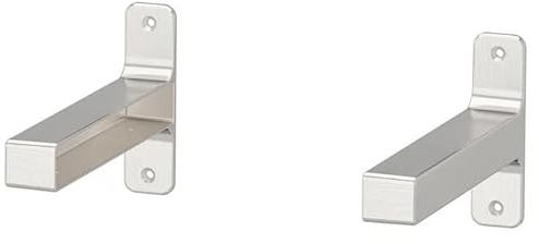 2pack Nickel-Plated Aluminium Bracket 20x12 cm – Heavy-Duty Shelf Support with Clear Acrylic Lacquer – Rust-Resistant Wall Mount for Wood, Glass, or Metal Shelves