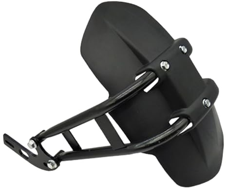 Motorcycle Parts, Motorcycle Mud Guard for Rear Tire 7.5x12 Mud Guards with Mounting Bracket Replacement Modification Plastic Mudguard for Motorbike, Black, Accessories