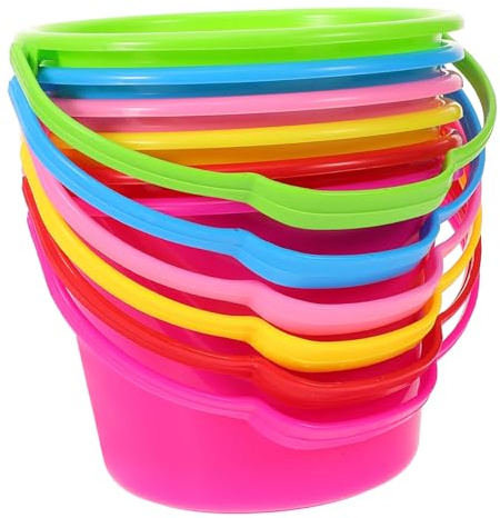 TOYANDONA 6 pezzi Secchielli Spiaggia in Durevole con Manici Leggeri per Sabbia Giochi Acqua Esterno e Sabbiera Facili da Pulire e Resistenti alla Deformazione