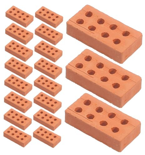 FIXOSHEE Set 150 Pezzi Mini Mattoni da Muro in Argilla per Ceramica, Accessori per Costruzioni Fai da Te e Case delle Bambole, Mattoni Finti Staccabili per Modellini e Paesaggi, Gioco