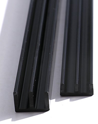 MarineSystems 4mm Schiebetürprofile - Glasführungsprofile (80cm, Schwarz)