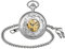 MICGIGI-Unisex Taschenuhr mit Kette Analog Handaufzug Ziffern Retro Blütenblatt Hohlen Mechanische Taschenuhren