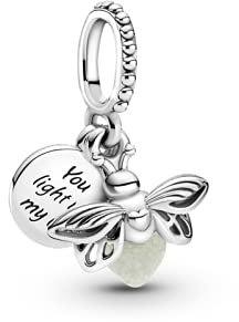 PRETTYLE Charmes en Argent Sterling, Paillettes dans la Nuit, en Forme de luciole, s'adapte aux Pandoras Originaux, Fabrication de Bijoux, 925, 925