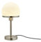 KHG | Tischlampe in Silber | Leuchtmittelfassung: E27 | Maße: 19,5cm Ø | Tischleuchte in Nickel matt | Funktion: 3-Stufen-Touchdimmer | Moderne Tischleuchte