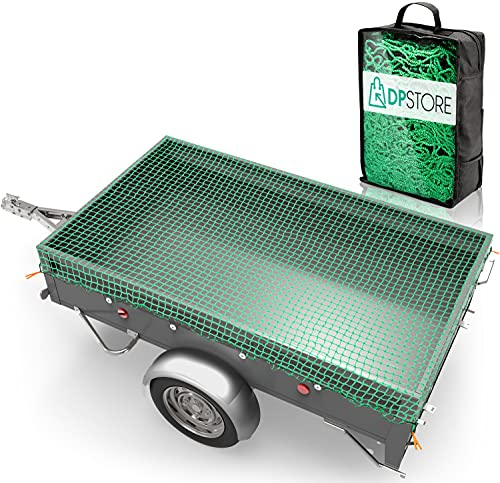 DPStore,Rete per rimorchio, 1.5 mx2.2 m, rete sospesa con elastico per una protezione ottimale del carico, rinforzo extra sui bordi per una maggiore durata (1.5x2.2 cm) senza gancio)
