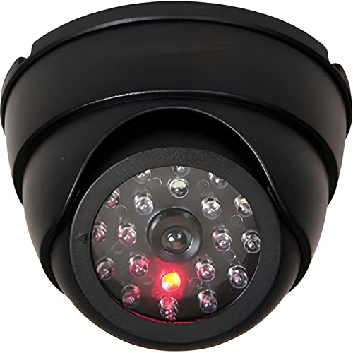Retoo Caméra Factice, LED Clignotante, Étanche, pour L'intérieur Et L'extérieur De Qualité Supérieure, Kit De Montage Vis Et Chevilles, Possibilité De Faire Pivoter La Caméra, Noir