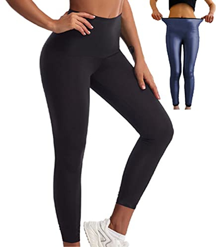 Merlvida Svettbyxor för viktminskning, bastubyxor, kvinnor, varma termiska sweatshirts, joggingbyxor, svettleggings, dam, hög midja, sportbyxor, svettavvisande, löparbyxor, sportleggings för gym,