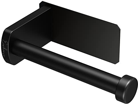 Toilet Roll Holder Wall Mounted and Free Standing (Black, Wall Mounted)