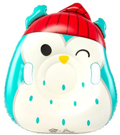 BigMouth x Squishmallows Heavy Duty Inflatable Snow Tube for Kids and Adults Winter Tubing Sled - Winston the Owl