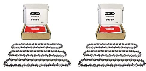 Oregon Chainsaw Chain for 18-Inch (45 cm) Bar -62 Drive Links (Pack of 3) & 91P 3-Pack Chainsaw Chain for 16-Inch (40 cm) Bar -57 Drive Links – Low-Kickback Chain fits Titan, Gardenline