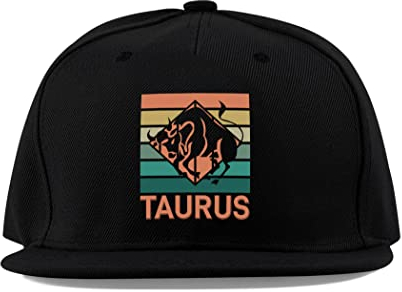 Taureau Astrologie Anniversaire Signe du zodiaque Coton Visière Plate Fullcap Baseball Casquette Trucker Chapeau Unisexe Sport Respirant, Noir , taille unique