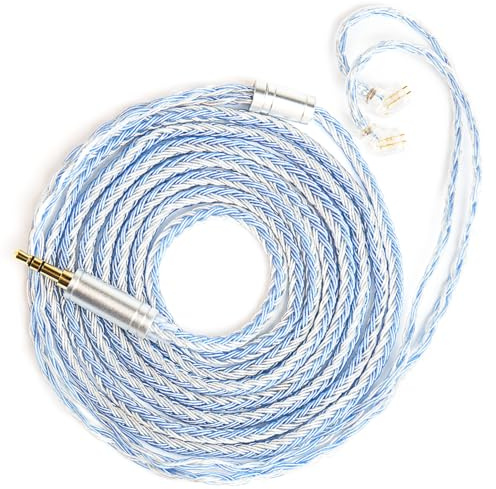 KBEAR ST16 Plus 2 Meter Detachable IEM Cable 16 Core 5N OCC Silver-Plated Long in-Ear Earphone Cable for HD414 HD650 HD600 Tin Audio T2 T2 PRO T3 T5 Westone TFZ Kinera Shozy Simgot (TFZ 3.5MM)