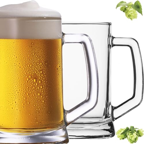 PLATINUX ölrep med handtag 0,5 liter set i 2 delar ölmuggar ölglas måttkanna av glas öl