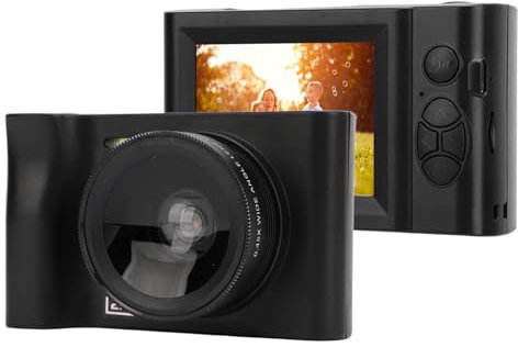 Digitalkamera, 2,5K 24MP WiFi Spiegellose Kamera mit 16-fachem Digitalzoom, 2,88-Zoll-Bildschirm, Taschenvideo-Kompaktkameras für Reise-Vlogging, MP3-Spiele (Black)