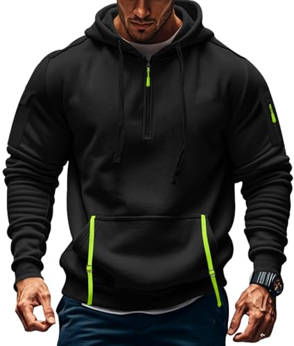 MEDUOLA Sudadera con Capucha para Hombres Suéter con Cremallera de Manga Larga Sudaderas de Color Sólido Grueso Cálido