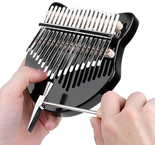 17 Key Kalimba Transparent Fox Shape Thumb Piano Nybörjare Musikinstrument Bag (Svartt)