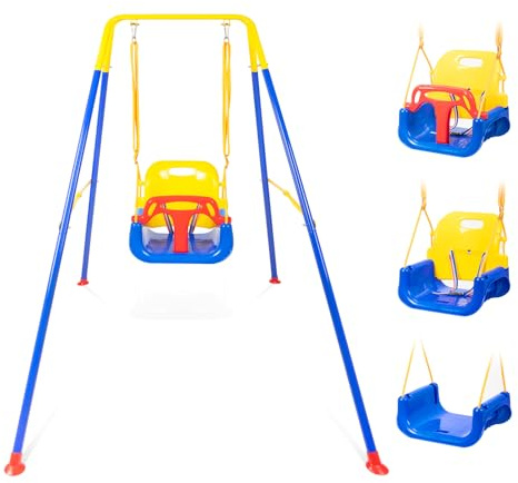 3-in-1 KinderSchaukel Babyschaukel, BabySchaukel mit 4 Sandsäcken für Indoor/Outdoor (Garten, Spielplatz & Zuhause),Babyschaukel Outdoor 3-in-1,Hochwertige Schaukel,Kinderschaukeln für Draußen