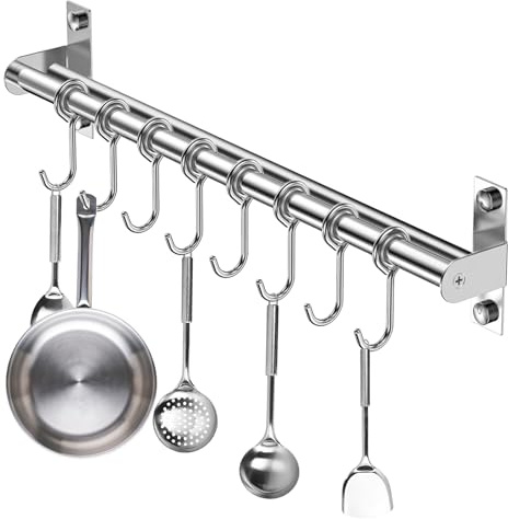 UESDU Hakenleiste KüChe, KüChenleiste Hakenleiste KüChe Ohne Bohren KüChenreling KüChenreling Edelstahl KüChenstange KüChenleiste Ohne Bohren