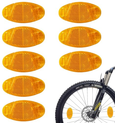 Juego de 8 reflectores de radios para bicicleta, extra reforzados, ojos de gato, para bicicleta de carretera, bicicleta de montaña, trekking y niños