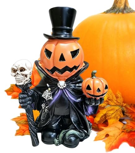 Pumpa Bordsdekorationsfigur Resin Halloween Gotisk Dekorationsfigur med | Festliga Pumpagubbar Dekorationsfigur Passar för , Vardagsrummet, Kontoret, Spiselkransen, Bokhyllan och Spökhuse