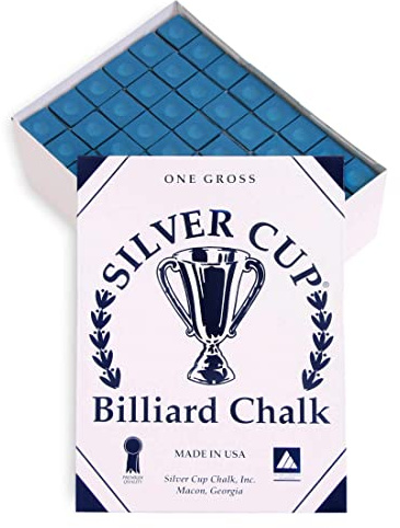 Silver Cup Pool cue Billiard Premium Chalk - ONE Gross - 144 PCS - Blue