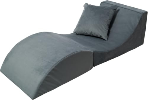 poltrona di rilassamento: divano, pouf, pieghevole, tavolo (colore: grigio)
