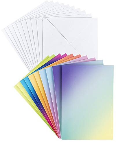 Ideen mit Herz Lot de cartes de vœux avec enveloppes | 10 cartes à motifs | vierges | colorées | neutres | idéal pour les vœux d'anniversaire, mariage, etc. | Format Din B6 (dégradé de couleur intense