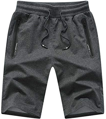 JustSun Sportshorts korta byxor herr bomull med dragkedjefickor