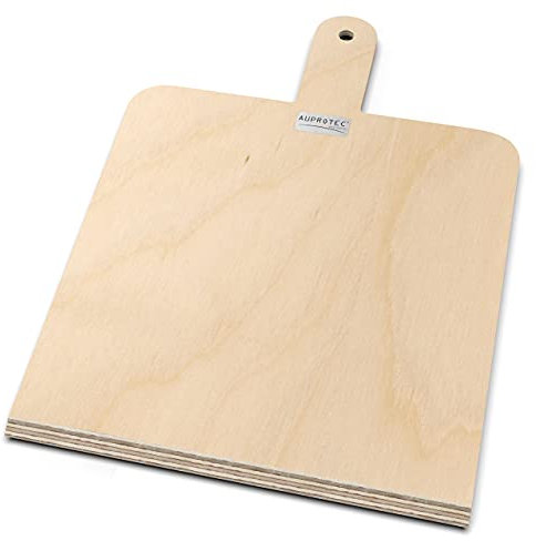 AUPROTEC Pizzaschaufel Holz Pizzaschieber Pizzabrett Birke geschliffen Modell Danny: Größe S 26 x 20 cm