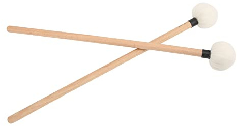 2pcs Maillet Tambour en Feutre pour Grosse Caisse Timbales et Caisses Claires Accessoires de Percussion Professionnels Bâtons de Frappe Doux et Silencieux