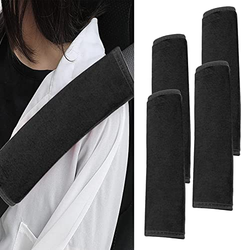 Cuscinetti per Cintura, Protezione Cintura per Cinture di Sicurezza Auto, Zaini e Borse, nero, 4 Pezzi
