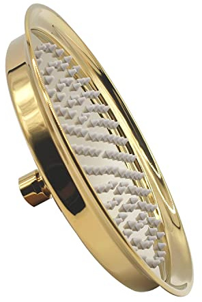 GETSHOWERSET Soffione doccia fisso, Soffione doccia a pioggia da 9 pollici, Aspetto rotondo antico dorato brillante, Soffione doccia regolabile con sfera girevole, Facile installazione