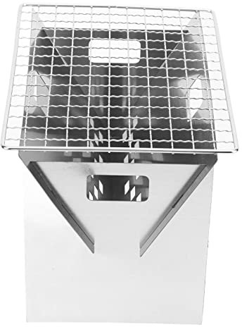 Barbecue pliable au charbon de bois en acier inoxydable Mini barbecue portable amovible pour camping en plein air