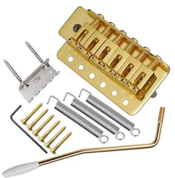 lopituwe 6-strängad elektrisk gitarr Tremolo Bridge med Whammy Bar Pålitlig och hållbar, Guld