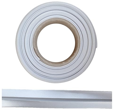 ME: NaMa snedband av polyester (satin) – 10 m x 30 mm (vikt) – högkvalitativt kantband, satinband, snedband – perfekt för gör-det-själv-sömnad – tillverkat i Belgien, på en rulle (grå)