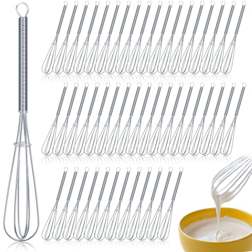 Baderke 50 Pcs Mini Whisk Bulk Small Whisks for Cooking 304 Stainless Steel Tiny Whisk for Baking, Whipping, Beating Eggs, Mixing Sauces, Blending Ingredients (6 Inch)