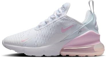 Nike Kids Air Max 270 (Gs) Shoes, White/Pink Foam/Lt Smoke Grey, 5