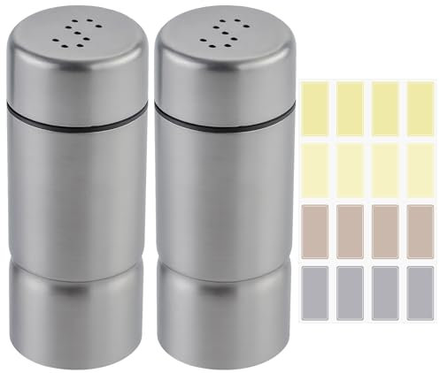 JRSHIRLEYLTD Set di 2 saliere in acciaio inox per sale e pepe