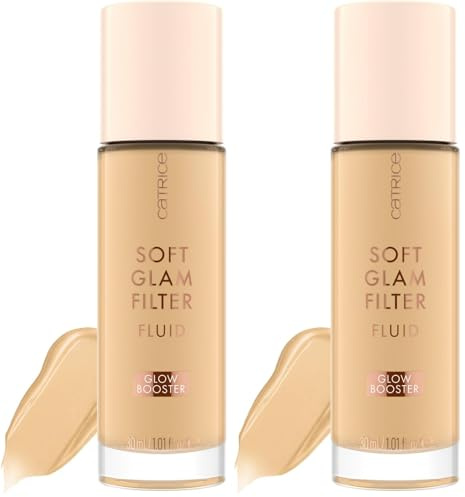 Catrice Soft Glam Filter Fluid, Basis, Nr. 020, Nude, pflegend, natürlich, glänzend, strahlend, vegan, ölfrei, ohne Parfüm, ohne Alkohol, 2er Pack (30ml)