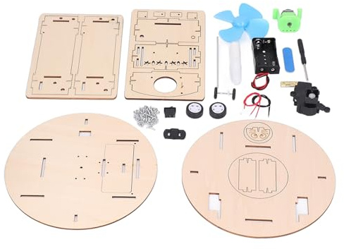 Oumefar Jouet Robot Aspirateur pour Enfants, Kit Scientifique D'assemblage éducatif Mignon en Bois de Hêtre avec Fonctionnalités de Bricolage et Fonction de Nettoyage Rapide