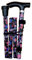 Life Healthcare Walking Stick for Women and Men, for Elderly Or Disabled, Folding Adjustable Height, Right Or Left Handed, Non-Slip Rubber Tip, Wrist Strap, Lightweight (Black Floral)