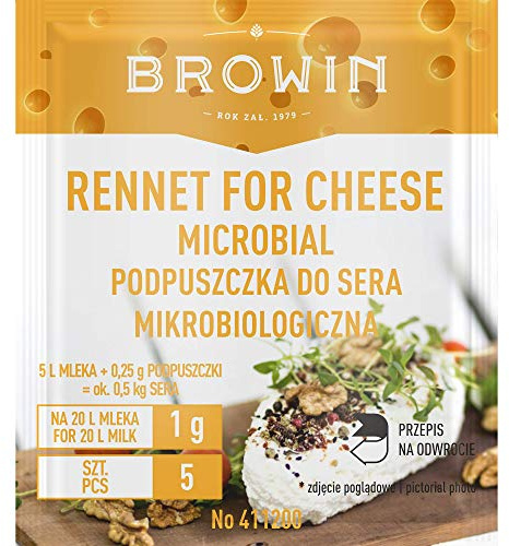 Browin 411200 Caglio polvere microbico 5 x 1g per tutti tipi di formaggio