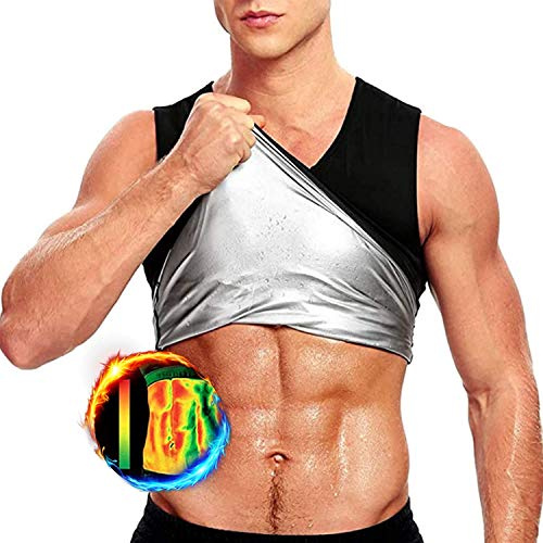 Débardeur de Sudation pour Homme Gilet de Minceur Fitness T-Shirt Effet Sauna Sport Body Shaper (2XL-3XL)