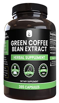 PURE ORIGINAL INGREDIENTS Green Coffee Bean Extract (365 Capsules) No Magnesium Or Rice Fillers, Always Pure, Lab Verified