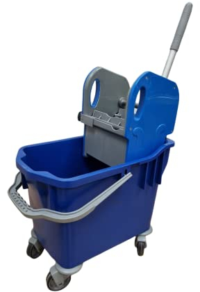 Jofel - AZ20700S, Carro De Fregar Monoseno, Carrito de Limpieza, Prensa Escurridor y Cubo, 4 Ruedas Giratorias Libres, Asa Ergonómica, para Hostelería y Hospitales