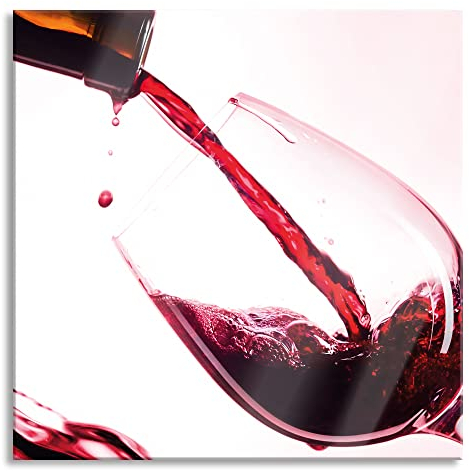 Pixxprint Glasbild, Wandbild auf Echtglas, Wein, 40x40 cm, inkl. Aufhängung und Abstandshalter