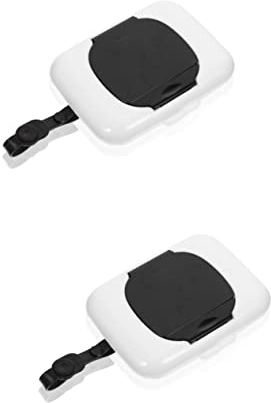 2 StüCk Tragbarer FeuchttüCher Spender - Praktischer WischbehäLter FüR Babys, Unterwegs Und Zuhause, Schwarz, 16 X 11 X 6 Cm