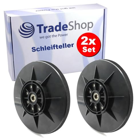 2x Trade-Shop Klett Schleifteller/Haftteller/Stützteller 225mm kompatibel mit Powerplus X 0476, X 0477, X 0478, Pattfield PE-710 TBS